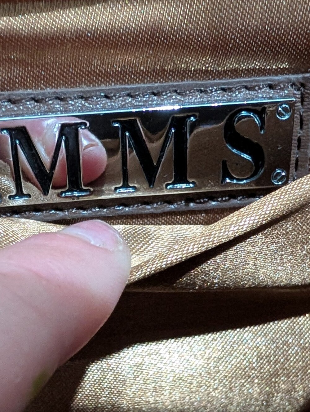 MMS Design Studio Tan & Brown Woven Chain-Clutch - Picture 6 of 9